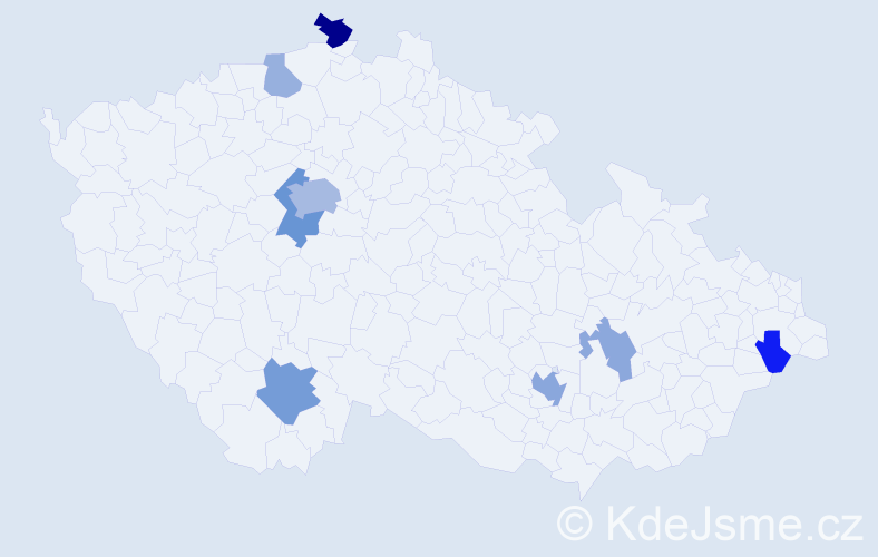 Příjmení: 'Bondarenko', počet výskytů 18 v celé ČR