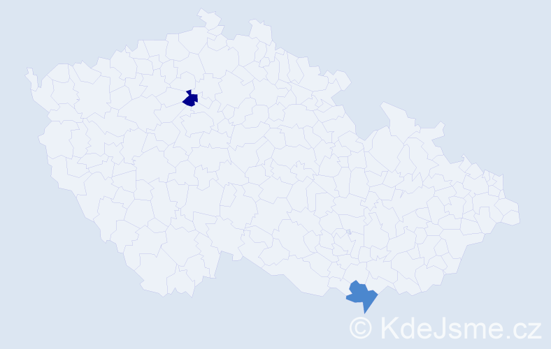 Příjmení: 'Spacek', počet výskytů 2 v celé ČR