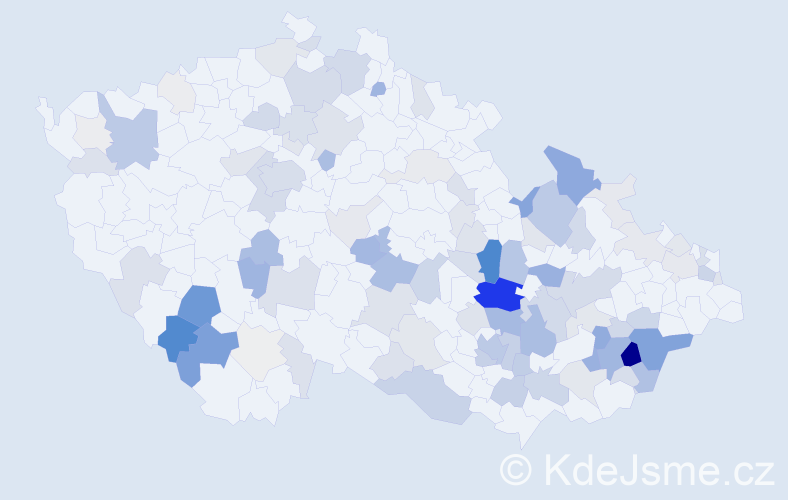 Příjmení: 'Řezníková', počet výskytů 380 v celé ČR