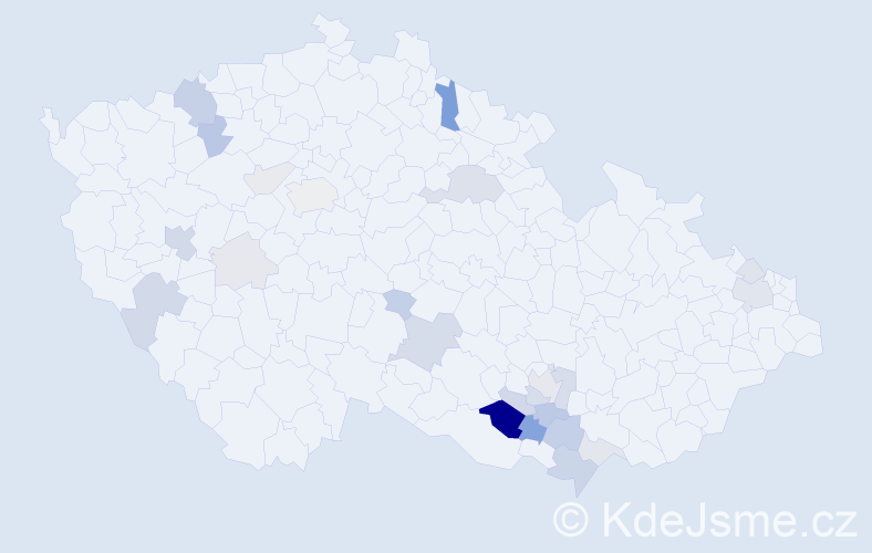 Příjmení: 'Tropp', počet výskytů 64 v celé ČR