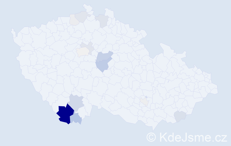 Příjmení: 'Gallistl', počet výskytů 64 v celé ČR