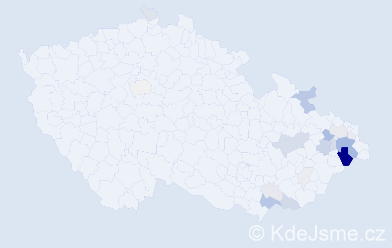 Příjmení: 'Tomančák', počet výskytů 63 v celé ČR