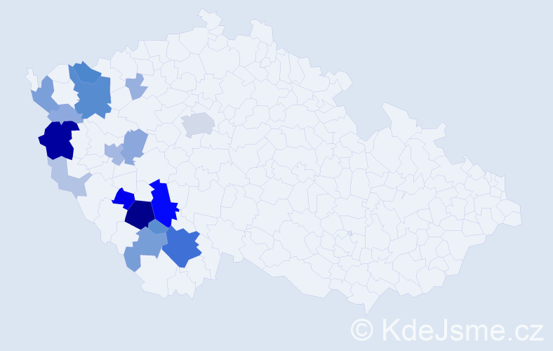 Příjmení: 'Lafatová', počet výskytů 71 v celé ČR
