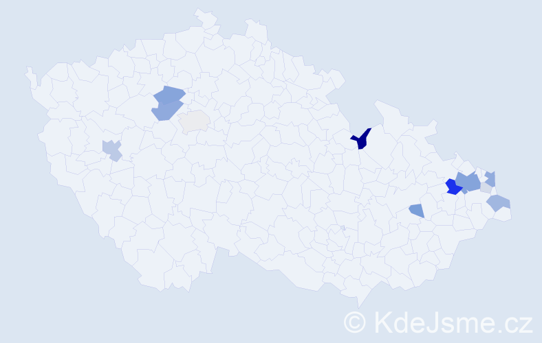 Příjmení: 'Pinčák', počet výskytů 35 v celé ČR