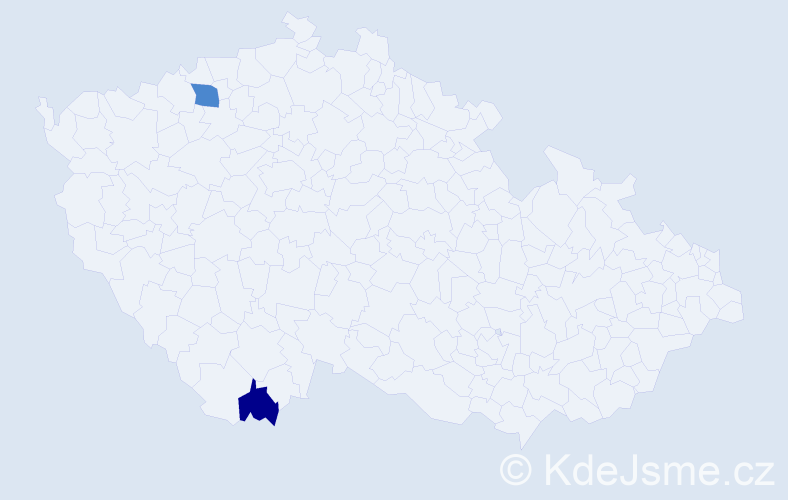 Příjmení: 'Henžlová', počet výskytů 4 v celé ČR