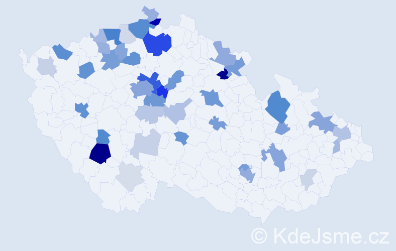 Příjmení: 'Reichert', počet výskytů 135 v celé ČR
