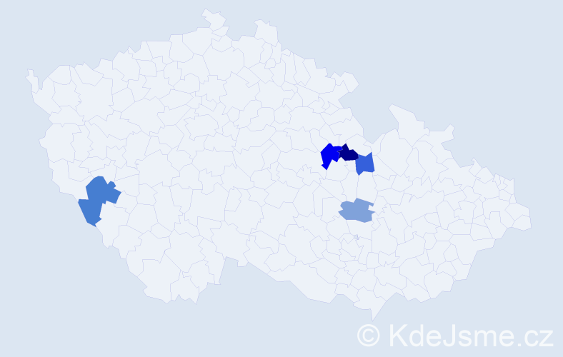 Příjmení: 'Kőck', počet výskytů 8 v celé ČR