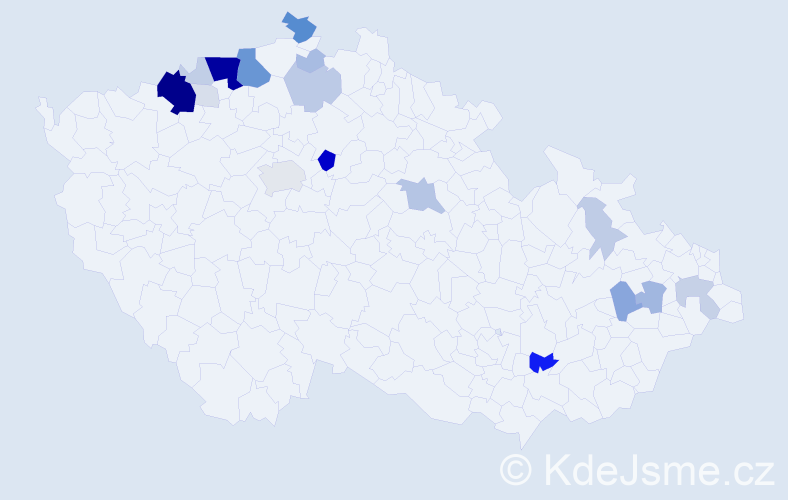 Příjmení: 'Cicu', počet výskytů 82 v celé ČR