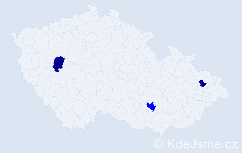 Příjmení: 'Semešová', počet výskytů 5 v celé ČR
