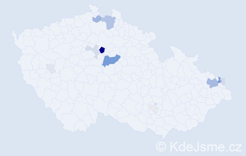 Příjmení: 'Medlen', počet výskytů 28 v celé ČR