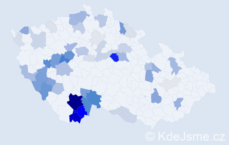 Příjmení: 'Beneda', počet výskytů 209 v celé ČR