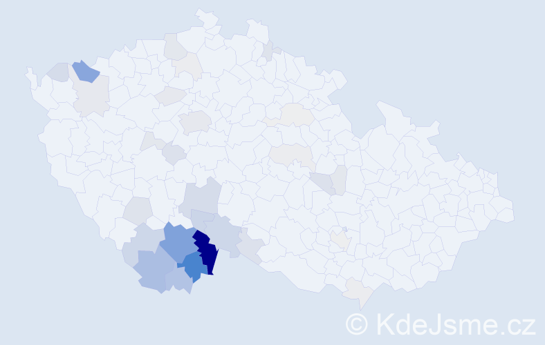 Příjmení: 'Vochozka', počet výskytů 145 v celé ČR