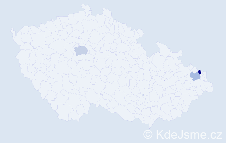 Příjmení: 'Kosmala', počet výskytů 4 v celé ČR