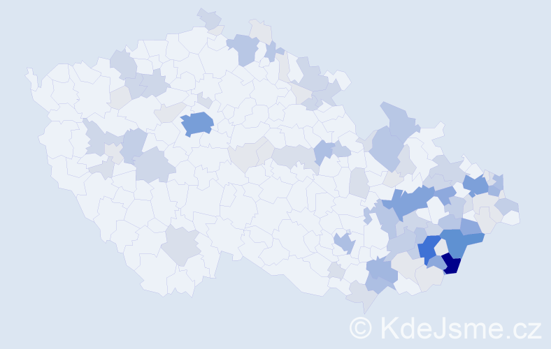 Příjmení: 'Valčík', počet výskytů 322 v celé ČR