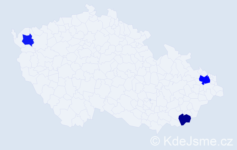 Příjmení: 'Gálková', počet výskytů 5 v celé ČR
