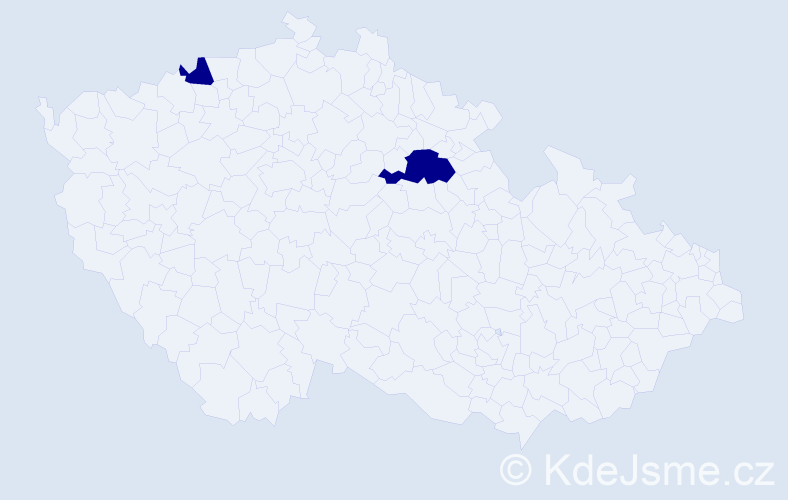 Příjmení: 'Han', počet výskytů 2 v celé ČR