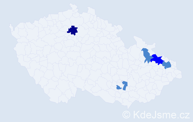 Příjmení: 'Vojtkuláková', počet výskytů 8 v celé ČR