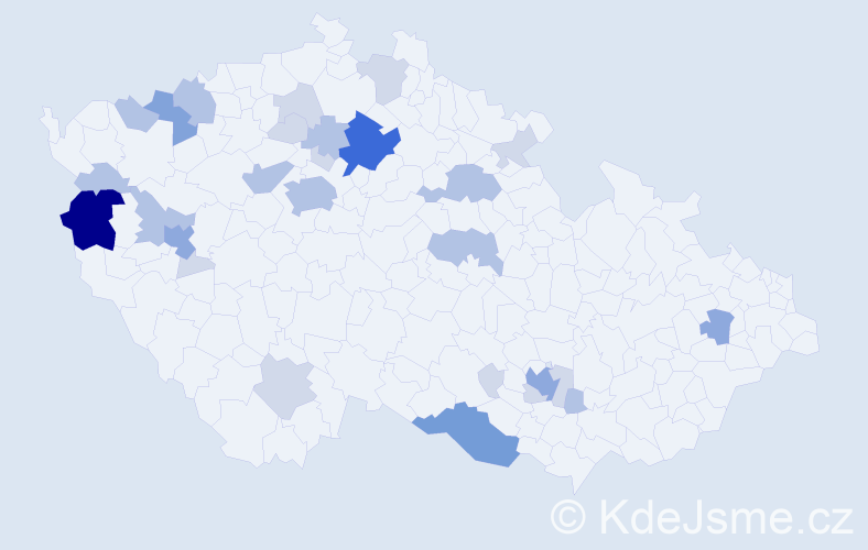 Příjmení: 'Kormoš', počet výskytů 72 v celé ČR
