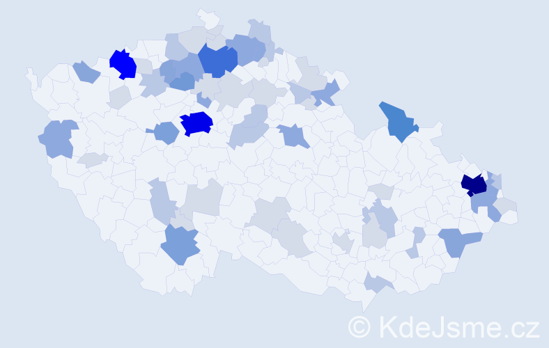 Příjmení: 'Marcinová', počet výskytů 170 v celé ČR