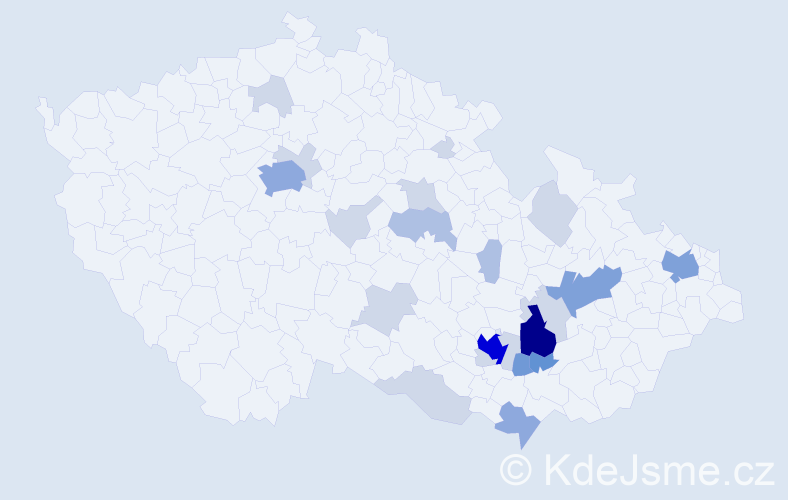 Příjmení: 'Obhlídalová', počet výskytů 67 v celé ČR