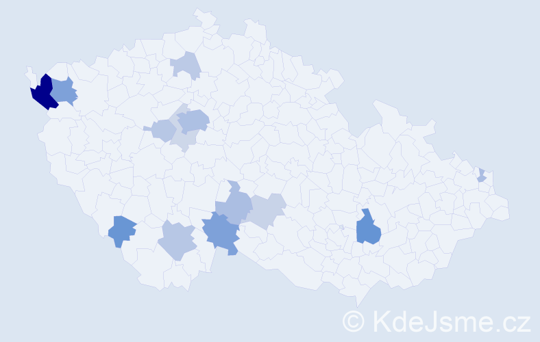 Příjmení: 'Tutter', počet výskytů 39 v celé ČR