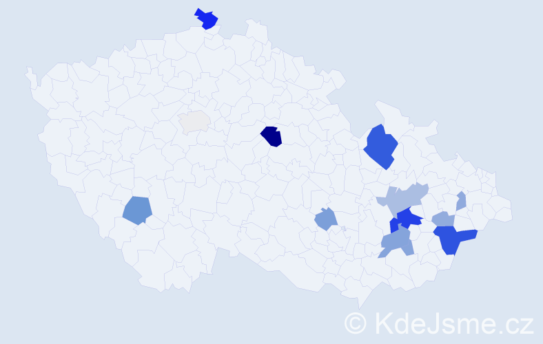 Příjmení: 'Calabová', počet výskytů 33 v celé ČR