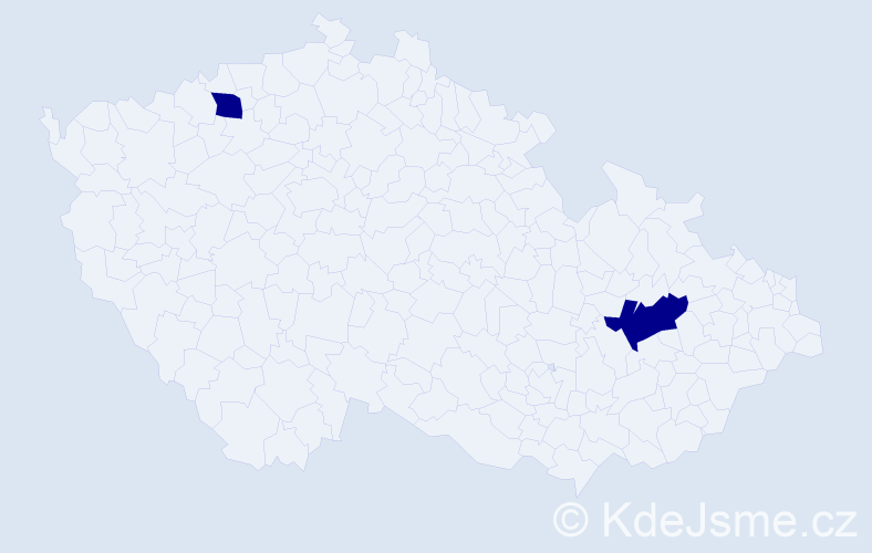 Příjmení: 'Stojmenovová', počet výskytů 2 v celé ČR