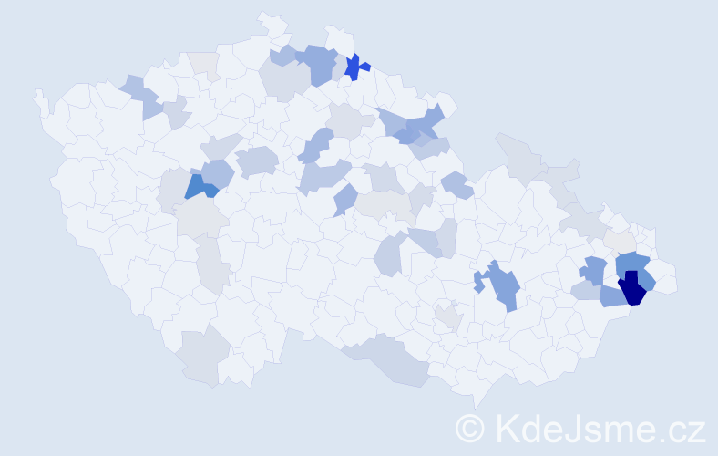 Příjmení: 'Balaš', počet výskytů 172 v celé ČR