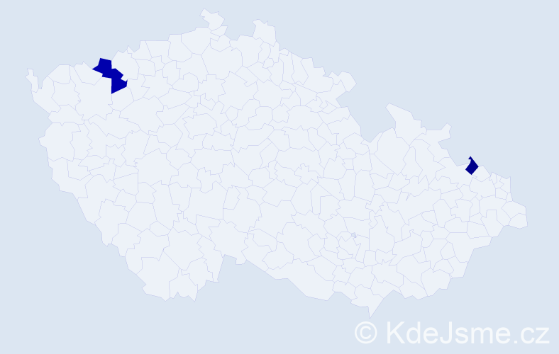 Příjmení: 'Vinklarek', počet výskytů 6 v celé ČR