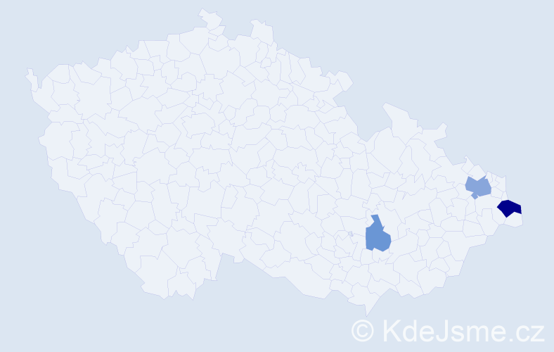 Příjmení: 'Potiorek', počet výskytů 13 v celé ČR