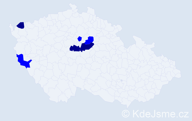 Příjmení: 'Fazekáš', počet výskytů 9 v celé ČR