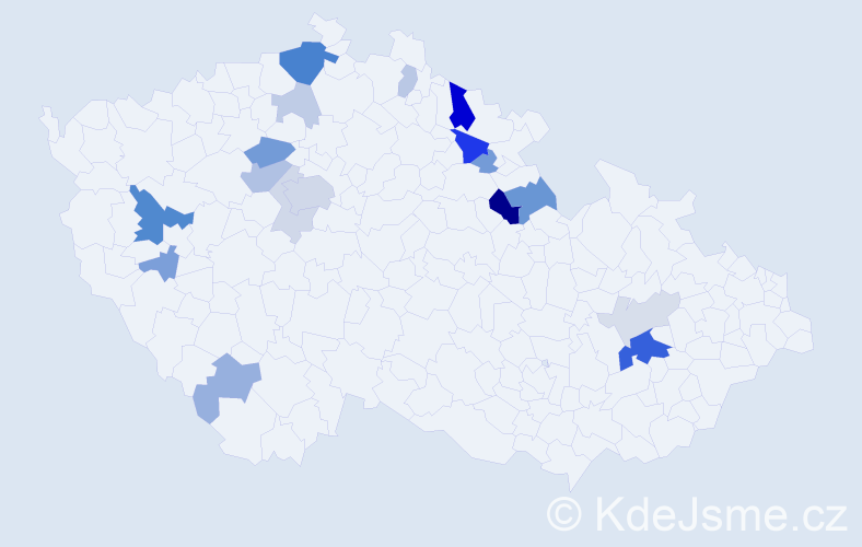 Příjmení: 'Flegel', počet výskytů 48 v celé ČR