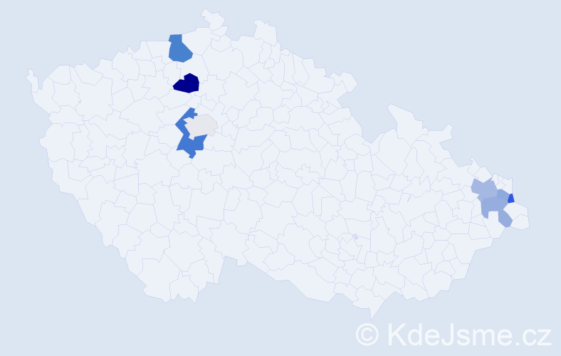 Příjmení: 'Vokelová', počet výskytů 14 v celé ČR