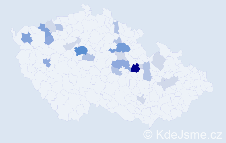 Příjmení: 'Rubková', počet výskytů 67 v celé ČR