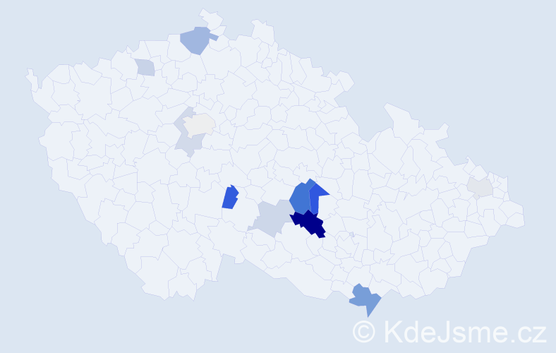 Příjmení: 'Kudílek', počet výskytů 23 v celé ČR