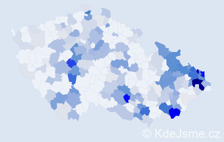 Příjmení: 'Kolková', počet výskytů 857 v celé ČR