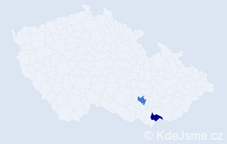 Příjmení: 'Hainková', počet výskytů 3 v celé ČR