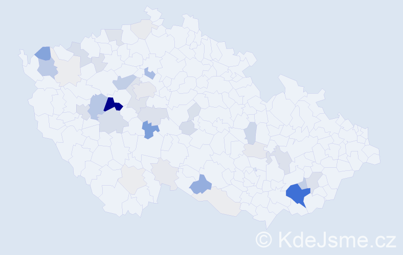 Příjmení: 'Abrhámová', počet výskytů 148 v celé ČR