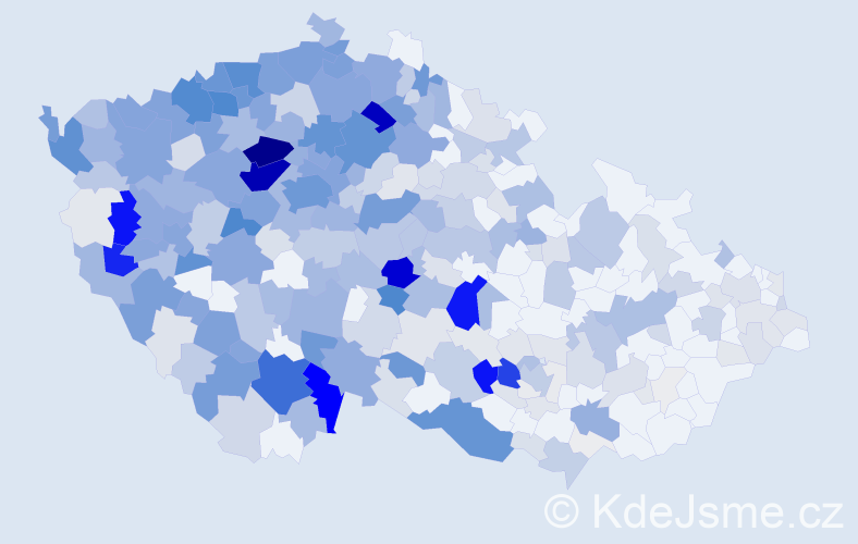 Příjmení: 'Nedvěd', počet výskytů 1670 v celé ČR