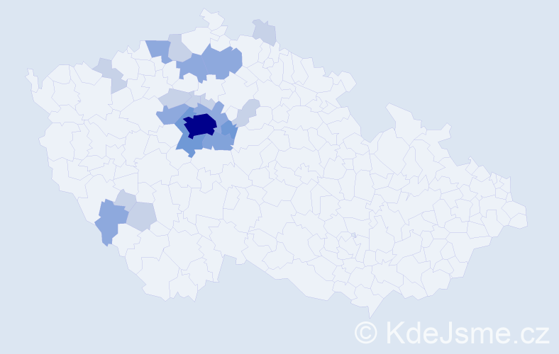 Příjmení: 'Klégr', počet výskytů 44 v celé ČR