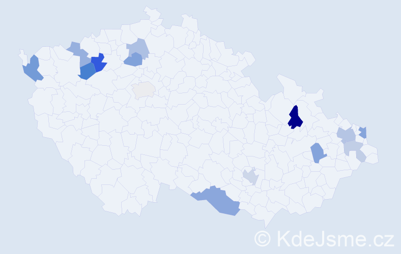 Příjmení: 'Klima', počet výskytů 22 v celé ČR