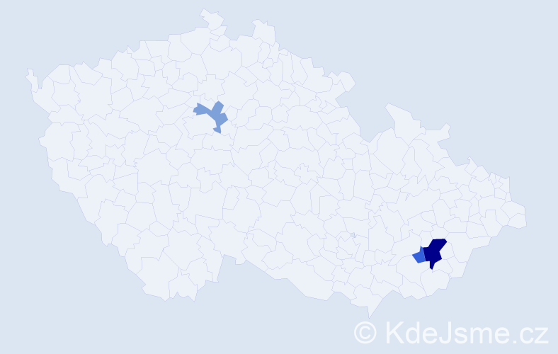 Příjmení: 'Czapák', počet výskytů 6 v celé ČR