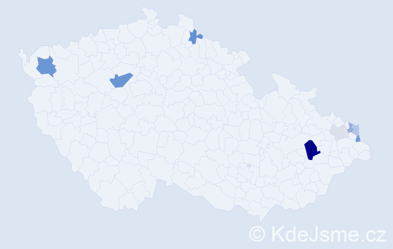 Příjmení: 'Rák', počet výskytů 16 v celé ČR