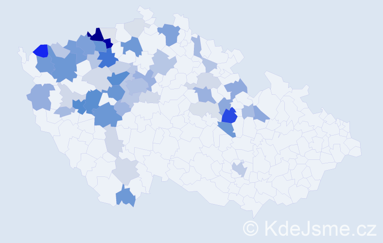 Příjmení: 'Vimr', počet výskytů 208 v celé ČR