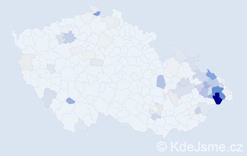 Příjmení: 'Gola', počet výskytů 264 v celé ČR