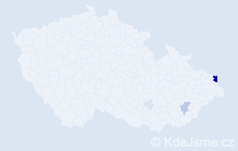 Příjmení: 'Kaháková', počet výskytů 10 v celé ČR