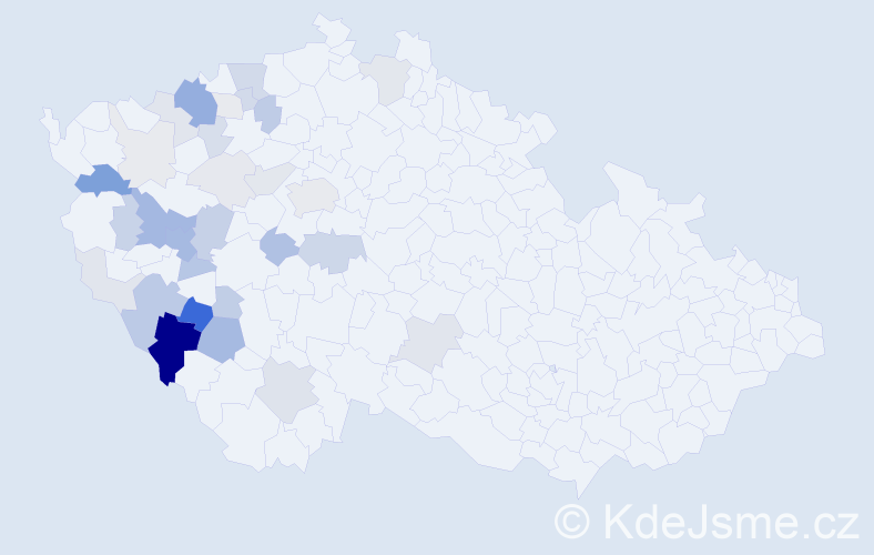 Příjmení: 'Řáhová', počet výskytů 109 v celé ČR