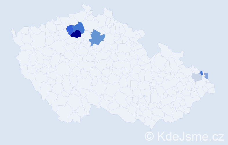 Příjmení: 'Nykiel', počet výskytů 10 v celé ČR