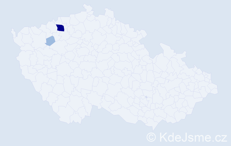 Příjmení: 'Klepács', počet výskytů 5 v celé ČR