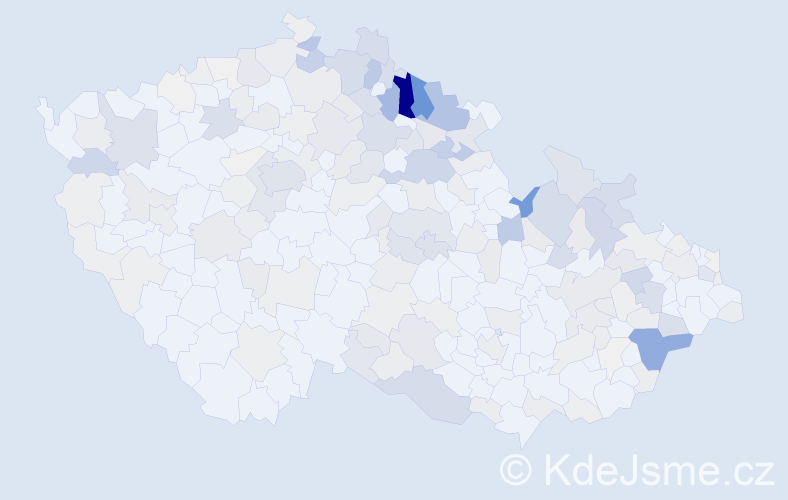 Příjmení: 'Holubcová', počet výskytů 705 v celé ČR
